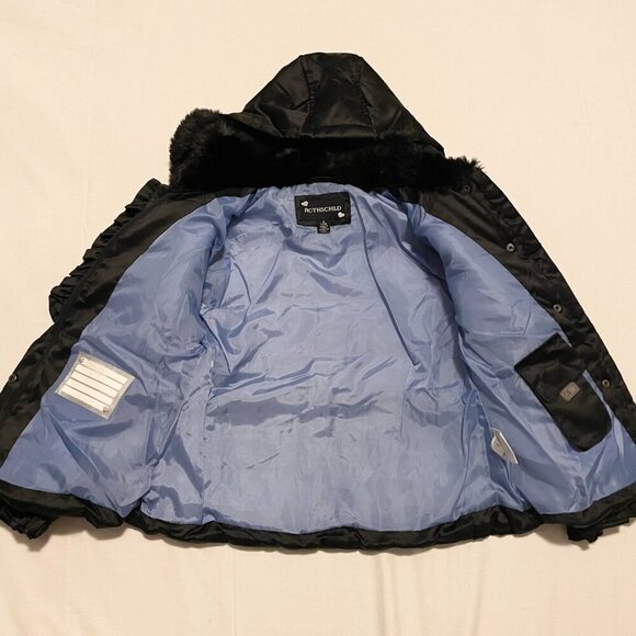 Rothschild Black Hooded Jacket Kids Girls Small 7/8 Coat - Picture 9 of 16